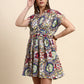 Aura Ivory Hakoba Embroidered Dress (Multi Print)