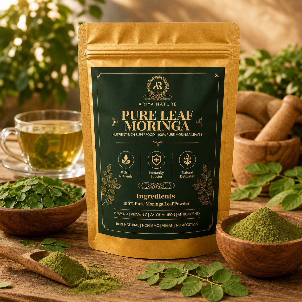 Ariya Nature Moringa Leaf Powder 250 Gram| Premium Natural Moringa Powder