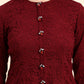 Ariya Threads Lace Shirt Co-ord Set (Wine Red)
