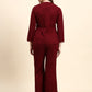 Ariya Threads Lace Shirt Co-ord Set (Wine Red)