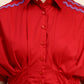 Ariya Threads Scarlet Pleated Shirt Dress (Cherry Red)