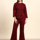Ariya Threads Lace Shirt Co-ord Set (Wine Red)